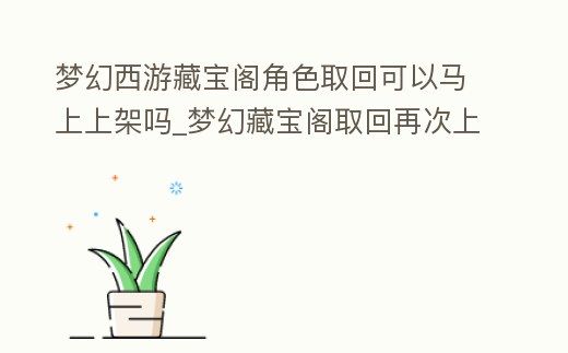夢幻西游藏寶閣角色取回可以馬上上架嗎_夢幻藏寶閣取回再次上架