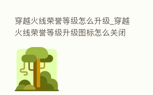 穿越火線榮譽等級怎么升級_穿越火線榮譽等級升級圖標怎么關閉