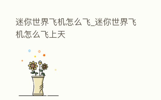 迷你世界飛機怎么飛_迷你世界飛機怎么飛上天