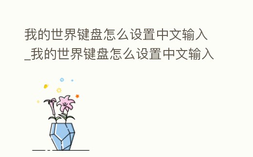 我的世界鍵盤怎么設置中文輸入_我的世界鍵盤怎么設置中文輸入法手機版