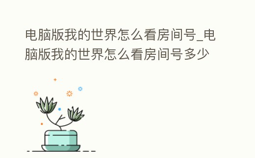 電腦版我的世界怎么看房間號_電腦版我的世界怎么看房間號多少