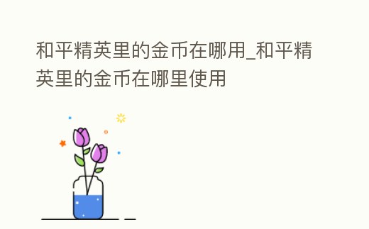 和平精英里的金幣在哪用_和平精英里的金幣在哪里使用