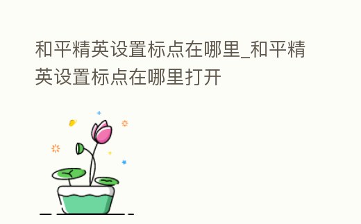 和平精英設置標點在哪里_和平精英設置標點在哪里打開